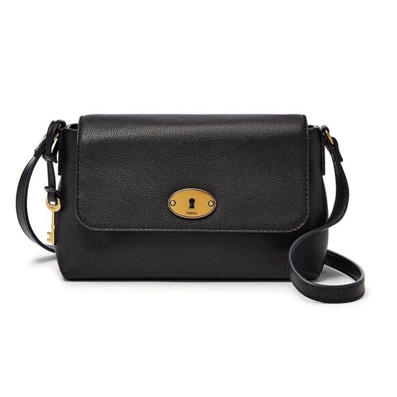 New Fossil Gabriella Small Flap Crossbody Black - Picture 1 of 4